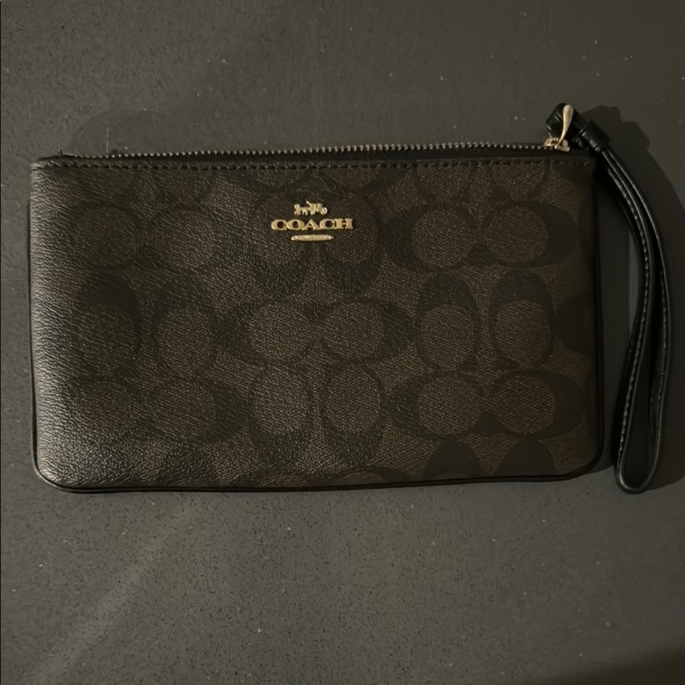 Coach Brown Wristlet